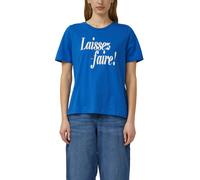 Kurzarmshirt S.OLIVER, Damen, Gr. 36, cobalt blau, Jersey, Obermaterial: 100% Baumwolle, bedruckt, normal hüftbedeckend, Rundhals, abgesteppte Kante, Shirts, Sommershirt mit Frontprint (11049762-36) c