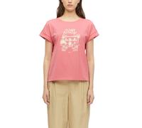 Kurzarmshirt S.OLIVER, Damen, Gr. 40, rosa (marsala pink), Jersey, Obermaterial: 100% Baumwolle, bedruckt, normal hüftbedeckend, Rundhals, abgesteppte Kante, Shirts, Sommershirt mit Print (68159024-40