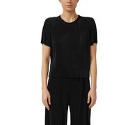 Kurzarmshirt S.OLIVER, Damen, Gr. 46, schwarz, Web, Obermaterial: 100% Polyester, unifarben, normal hüftbedeckend, Rundhals, abgesteppte Kante, Shirts (85119262-46) schwarz