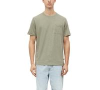 Kurzarmshirt S.OLIVER, Herren, Gr. 3XL, grün (khaki), Single Jersey, Obermaterial: 60% Baumwolle, 40% Polyester, meliert, normal hüftbedeckend, Rundhals, abgesteppte Kante, Shirts, Sommershirt - melie