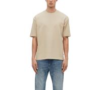 Kurzarmshirt S.OLIVER, Herren, Gr. M, beige, Single Jersey, Obermaterial: 100% Baumwolle, unifarben, normal hüftbedeckend, Rundhals, abgesteppte Kante, Shirts, Sommershirt in Struktur-Optik (13181508-