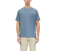 Kurzarmshirt S.OLIVER, Herren, Gr. XL, blau (denim blau), Single Jersey, Obermaterial: 60% Baumwolle, 40% Polyester, meliert, normal hüftbedeckend, Rundhals, abgesteppte Kante, Shirts, Sommershirt - m