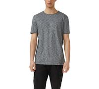 Kurzarmshirt S.OLIVER, Herren, Gr. XXL, grau (blau melange), Single Jersey, Obermaterial: 100% Baumwolle, meliert, regular fit hüftbedeckend, Rundhals, abgesteppte Kante, Shirts, Sommershirt meliert,