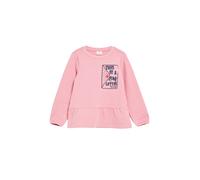Kurzarmshirt S.OLIVER JUNIOR, Mädchen, Gr. 116/122, rosa (schwarz rose), Jersey, Obermaterial: 95% Baumwolle, 5% Elasthan, unifarben, normal hüftbedeckend, Rundhals, abgesteppte Kante, Shirts, Sommers