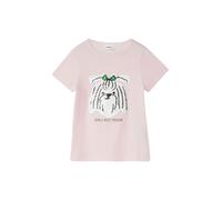 Kurzarmshirt S.OLIVER JUNIOR, Mädchen, Gr. 140, light rose, Jersey, Obermaterial: 100% Baumwolle, bedruckt, normal hüftbedeckend, Rundhals, Shirts, mit Pailletten, für Girls (12809861-140) light rose