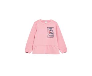 Kurzarmshirt S.OLIVER JUNIOR, Mädchen, Gr. 140, schwarz rose, Jersey, Obermaterial: 95% Baumwolle, 5% Elasthan, unifarben, normal hüftbedeckend, Rundhals, abgesteppte Kante, Shirts, Sommershirt mit Sp
