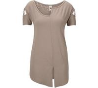 Rundhalsshirt HEINE "Shirt", Damen, Gr. 38, beige (sand), 95% Viskose, 5% Elasthan, unifarben, Rundhals, Shirts Rundhalsshirt (51922064-38) sand