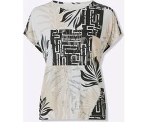 Kurzarmshirt sand-schwarz-bedruckt 36