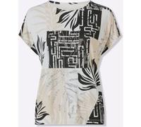 Kurzarmshirt sand-schwarz-bedruckt 38