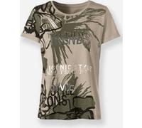 Rundhalsshirt HEINE "Druck-Shirt", Damen, Gr. 50, braun (schlamm, bedruckt), 50% Baumwolle, 50% Modal, bedruckt, gemustert, Rundhals, Shirts Rundhalsshirt (71662932-50) schlamm, bedruckt