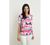 Kurzarmshirt SEIDEL MODEN, Damen, Gr. 48, lachs,33, Jersey, Obermaterial: 94% Viskose, 6% Elasthan, bedruckt, regular fit taillenbedeckt, Rundhals, mit Kordelzug, Shirts Kurzarmshirt, mit All-Over Pri