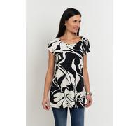 Kurzarmshirt SEIDEL MODEN "Exklusiv bei OTTO", Damen, Gr. 52, beige, Jersey, Obermaterial: 96% Viskose, 4% Elasthan, bedruckt, regular fit Po-bedeckend, Rundhals, Shirts, mit All-Over Print, MADE IN G