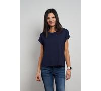 Kurzarmshirt SEIDEL MODEN "Otto exclusiv", Damen, Gr. 44, navy, Jersey, Obermaterial: 94% Viskose, 6% Elasthan, unifarben, normal hüftbedeckend, Rundhals, mit Aufschlag, Shirts, Rundhals mit Ärmelaufs