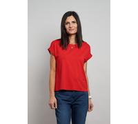 Kurzarmshirt SEIDEL MODEN "Otto exclusiv", Damen, Gr. 44, rot, Jersey, Obermaterial: 94% Viskose, 6% Elasthan, unifarben, normal hüftbedeckend, Rundhals, mit Aufschlag, Shirts, Rundhals mit Ärmelaufsc