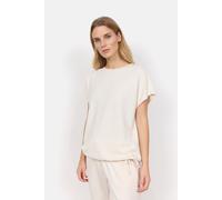 Kurzarmshirt SOYACONCEPT "SC-BANU 169", Damen, Gr. XXL, beige (1620 cream), Jersey, Obermaterial: 48% Modal, 48% Polyester, 4% Elasthan, unifarben, regular fit normal, Rundhals, Shirts (47372720-XXL)