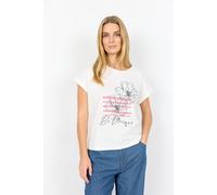 Kurzarmshirt SOYACONCEPT "SC-RINA FP 15", Damen, Gr. L, weiß (rapture rose), Single Jersey, Obermaterial: 95% Baumwolle, 5% Elasthan, bedruckt, normal, Rundhals, Shirts, Kurzarmshirt, aus Baumwollmisc