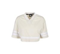 Kurzarmshirt STARTER BLACK LABEL "Starter Black Label Damen Ladies Starter Cropped Mesh Jersey", Damen, Gr. L, paleweiß, weiß, 100% Polyester, unifarben, oversize, V-Ausschnitt, Shirts (22878954-L) pa