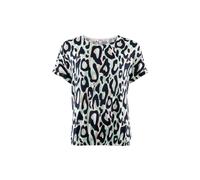 Kurzarmshirt STOOKER WOMEN "STCLEA Print T-Shirt", Damen, Gr. 36/38, grün (grün abstract leo aop), Feinstrick, 96% Polyester, 4% Elasthan, regular fit, Rundhals, Shirts, Regular Fit T-Shirt Spitzen- S
