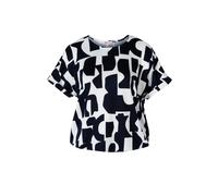 Kurzarmshirt STOOKER WOMEN "STCLEA Print T-Shirt", Damen, Gr. 44/46, blau (blau abstract aop), Feinstrick, 96% Polyester, 4% Elasthan, regular fit, Rundhals, Shirts, Regular Fit T-Shirt Spitzen- Shirt