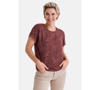 Kurzarmshirt STOOKER WOMEN "STCLEA Print T-Shirt", Damen, Gr. 44/46, rot mosaic aop, Feinstrick, 96% Polyester, 4% Elasthan, regular fit, Rundhals, Shirts, Regular Fit T-Shirt Spitzen- Shirt für Damen