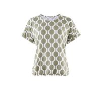 Kurzarmshirt STOOKER WOMEN "STCLEA Print T-Shirt", Damen, Gr. 48/50, grün (grün polka aop), Feinstrick, 96% Polyester, 4% Elasthan, regular fit, Rundhals, Shirts, Regular Fit T-Shirt Spitzen- Shirt fü