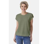 Kurzarmshirt STOOKER WOMEN "STCLEA T-Shirt", Damen, Gr. 36/38, grün (oil grün), Feinstrick, 95% Polyester, 5% Elasthan, regular fit, Rundhals, Shirts, Regular Fit T-Shirt mit dezentem Ausbrenner für D
