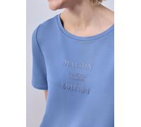 Kurzarmshirt STREET ONE, Damen, Gr. 36, blau (bonnet blau), Jersey, Obermaterial: 76% Viskose (LENZING™ ECOVERO™), 20% Modal, 4% Elasthan, bedruckt, normal hüftbedeckend, Rundhals, Shirts, mit Print (