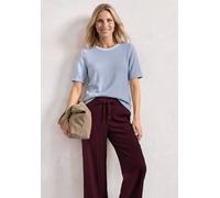 Street One Frauen T-Shirt im Strick-Look mit Rundhals in Blau, Gr: 36