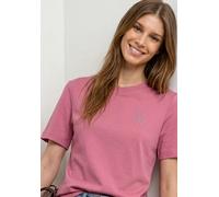 Kurzarmshirt STREET ONE, Damen, Gr. 40, blush berry, Jersey, Obermaterial: 50% Baumwolle, 50% Modal, bedruckt, lässig geschnitten hüftbedeckend, Rundhals, abgesteppte Kante, Shirts, Sommershirt miz Ch