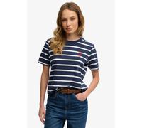 Kurzarmshirt SUPERDRY "Heritage Hamptons Stripe Tee", Damen, Gr. L, blau (navy stripe), Single Jersey, Obermaterial: 100% Baumwolle, gestreift, Rundhals, Shirts (15491913-L) navy stripe