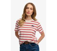 Kurzarmshirt SUPERDRY "Heritage Hamptons Stripe Tee", Damen, Gr. M, rot stripe, Single Jersey, Obermaterial: 100% Baumwolle, gestreift, Rundhals, Shirts (36153740-M) rot stripe