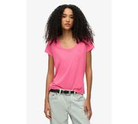 Kurzarmshirt SUPERDRY "SCOOP NECK TEE", Damen, Gr. XXL, pink (azalea pink), Single Jersey, Obermaterial: 60% Baumwolle, 40% Modal, unifarben, regular fit hüftbedeckend, Rundhals, Shirts Kurzarmshirt (