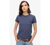 Kurzarmshirt SUPERDRY "SU-ESSENTIAL LOGO 90'S T SHIRT", Damen, Gr. L, blau (mariner navy), Jersey, Obermaterial: 100% Baumwolle, unifarben, relaxed fit normal, Rundhals, Shirts Kurzarmshirt, angenehme