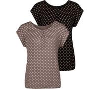 Kurzarmshirt taupe, schwarz 40/42