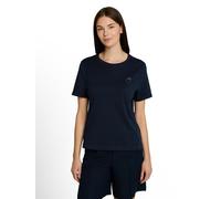 Kurzarmshirt TOM TAILOR, Damen, Gr. XS, blau (sky captain blau), Single Jersey, Obermaterial: 100% Baumwolle, bedruckt, regular fit hüftbedeckend, Rundhals, abgesteppte Kante, Shirts, Sommershirt mit