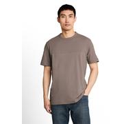 Kurzarmshirt TOM TAILOR, Herren, Gr. L, braun (driftwood taupe), Single Jersey, Obermaterial: 100% Baumwolle, unifarben, regular fit hüftbedeckend, Rundhals, abgesteppte Kante, Shirts, Sommershirt mit