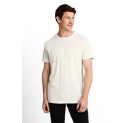 Kurzarmshirt TOM TAILOR, Herren, Gr. L, gardenia weiß, Single Jersey, Obermaterial: 60% Baumwolle, 40% Polyester, gestreift, regular fit hüftbedeckend, Rundhals, abgesteppte Kante, Shirts, Sommershirt