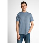 Kurzarmshirt TOM TAILOR, Damen, Gr. M, blau grau grindle stripe, Single Jersey, Obermaterial: 70% Polyester, 30% Baumwolle, geringelt, regular fit hüftbedeckend, Rundhals, Shirts, Rundhals in Streifen