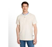 Kurzarmshirt TOM TAILOR, Herren, Gr. S, gardenia weiß, Single Jersey, Obermaterial: 80% Baumwolle, 20% Polyester, unifarben mit Farbeinsatz, regular fit hüftbedeckend, Rundhals, Shirts Kurzarmshirt, m