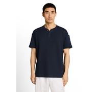 Kurzarmshirt TOM TAILOR, Herren, Gr. XL, sky captain blau, Piqué, Obermaterial: 60% Baumwolle, 40% Polyester, unifarben, regular fit hüftbedeckend, Rundhals, abgesteppte Kante, Shirts, Sommershirt mit