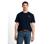 Kurzarmshirt TOM TAILOR, Herren, Gr. XL, sky captain blau, Single Jersey, Obermaterial: 95% Baumwolle, 5% Elasthan, bedruckt, bestickt, regular fit hüftbedeckend, Rundhals, abgesteppte Kante, Shirts,