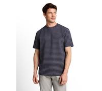 Kurzarmshirt TOM TAILOR, Herren, Gr. XXL, navy braun weiß stripes, Single Jersey, Obermaterial: 48% Baumwolle, 48% Polyester, 4% Elasthan, gestreift, regular fit hüftbedeckend, Rundhals, abgesteppte K