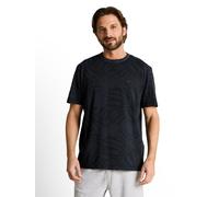 Kurzarmshirt TOM TAILOR, Herren, Gr. XXL, schwarz (navy tonal leaf design), Single Jersey, Obermaterial: 100% Baumwolle, geblümt, regular fit hüftbedeckend, Rundhals, Shirts, mit floralem Allover-Prin