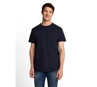Kurzarmshirt TOM TAILOR, Herren, Gr. XXL, sky captain blau, Single Jersey, Obermaterial: 60% Baumwolle, 40% Polyester, gestreift, regular fit hüftbedeckend, Rundhals, abgesteppte Kante, Shirts, Sommer