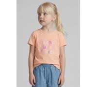 Kurzarmshirt TOM TAILOR, Mädchen, Gr. 92/98, peach bloom, Jersey, Obermaterial: 100% Baumwolle, bedruckt, regular fit hüftbedeckend, Rundhals, abgesteppte Kante, Shirts, mit Print und Pailletten (6686