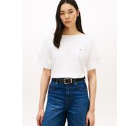 Tommy Hilfiger Damen T-Shirt aus Baumwolle, offwhite, Gr. XS