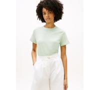 Kurzarmshirt TOMMY HILFIGER "REG CORP LOGO C-NK SS", Damen, Gr. XL (46), gentle jade, Jersey, Obermaterial: 100% Baumwolle, unifarben, normal hüftlang, Rundhals, eingesetzt abgesteppte Kante, Shirts K