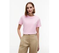 Kurzarmshirt TOMMY HILFIGER "TH SCRIPT REG C-NK SS TEE", Damen, Gr. S (36/38), rosa (classic pink), Single Jersey, Obermaterial: 95% Baumwolle, 5% Elasthan, unifarben, regular fit normal, Rundhals, ei