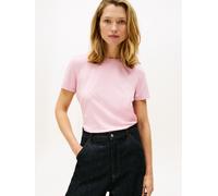 Kurzarmshirt TOMMY HILFIGER "TH SCRIPT REG C-NK SS TEE", Damen, Gr. XXXL(46), pink, Single Jersey, Obermaterial: 95% Baumwolle, 5% Elasthan, unifarben, regular fit normal, Rundhals, Shirts, Stretch, B