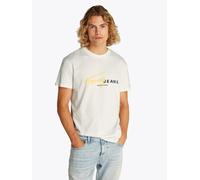 Kurzarmshirt TOMMY JEANS "TJM REG SIGNTR DNA TEE EXT", Herren, Gr. 3XL, beige (ecru), Single Jersey, Obermaterial: 100% Baumwolle, regular fit normal, Rundhals, eingesetzt,Ärmel ohne Ärmelschlitz abge